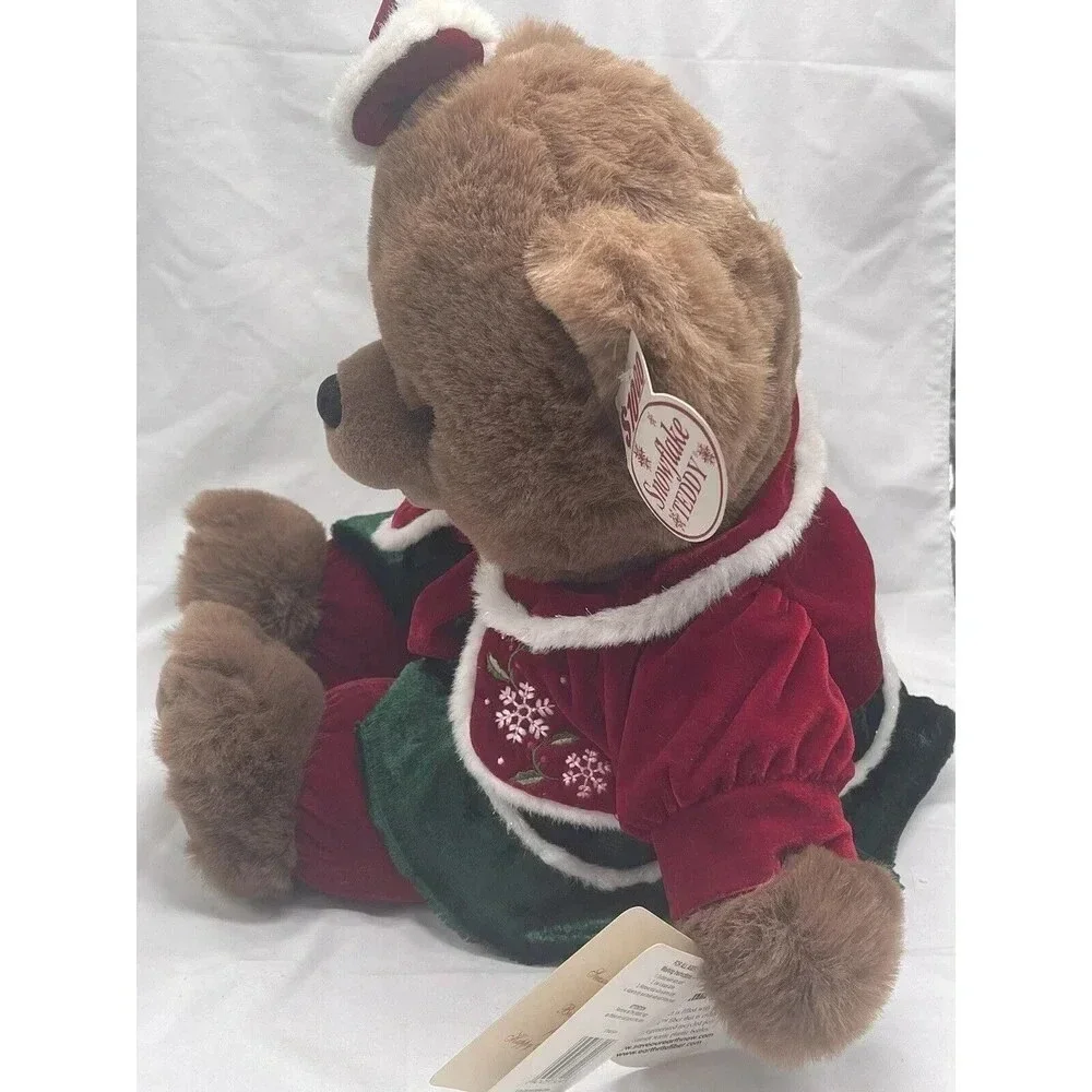 2007 Christmas Plush Bear Girl Snowflake Teddy Dan Dee Collector Stuffed Animal